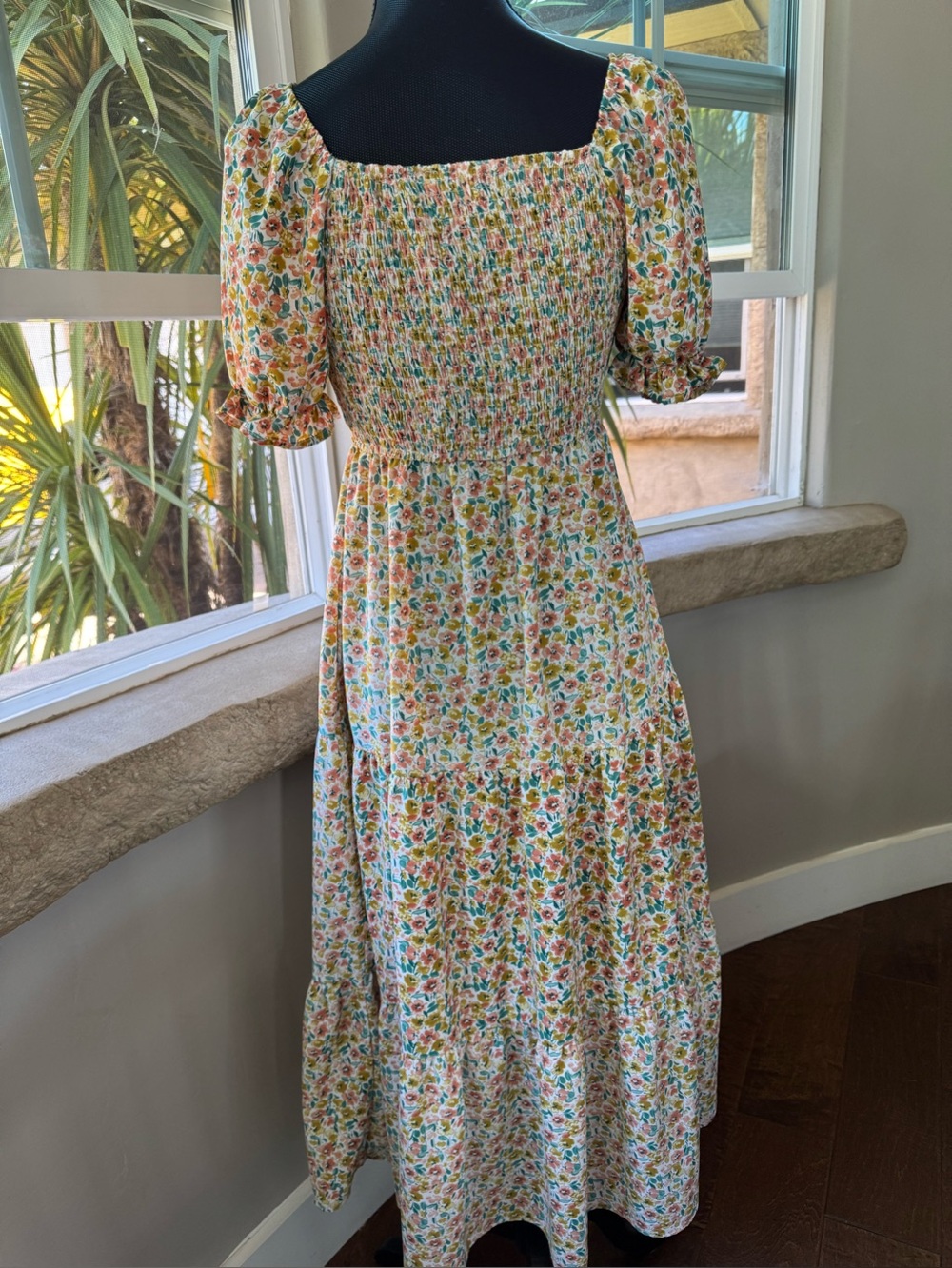 Hayden Los Angeles Floral Square-Neck Puff Sleeve Dress Women’s Size Small - Picture 8 of 12